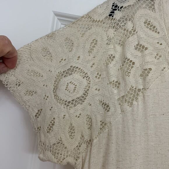 Judith March Sz Medium Hot Southern Mess bling tee/tunic w/crochet/lace sleeves - Picture 8 of 10